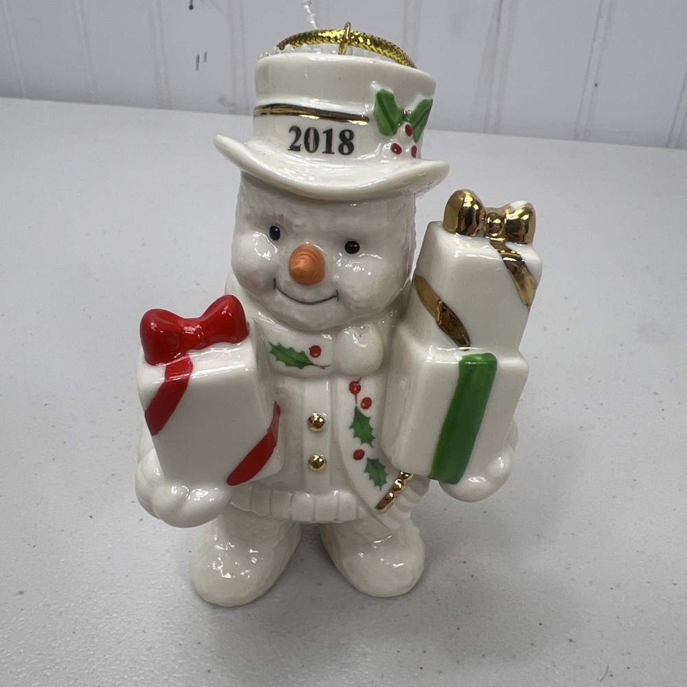 Lenox 2018 Gifts Galore‎ Snowman Ornament U
